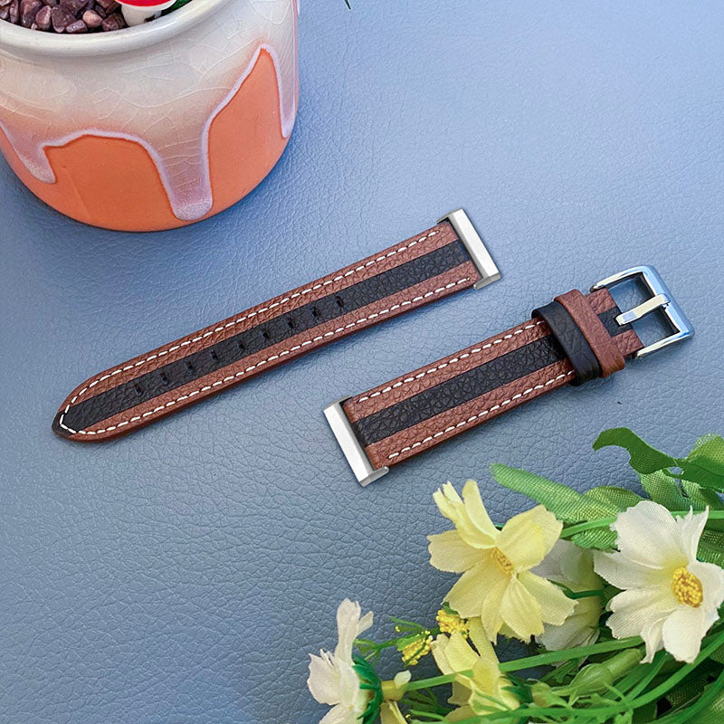 For Fitbit Versa 3 Sense Splicing Design Wrist Strap Top Layer Cowhide Leather Replacement Watch Band For Fitbit Versa 3 Sense Splicing Design Wrist Strap Top Layer Cowhide Leather Replacement Watch Band